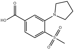 4-(Methylsulfonyl)-3-pyrrolidinobenzoic Acid Struktur