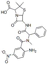 4-Thia-1-azabicyclo[3.2.0]heptane-2-carboxylicacid,6-[2-(2-amino-N-methyl-5-nitrobenzamido)-2-phenylacetamido]-3,3-dimethyl-7-oxo-,DL-(8CI) Struktur