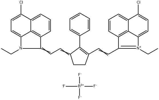 6-CHLORO-2-[2-(3-[(6-CHLORO-1-ETHYLBENZ[C,D,]INDOLE-2[1H]-YLIDENE)ETHYLIDENE]-2-PHENYL-1-CYCLOPENTEN-1-YL)ETHENYL]-1-ETHYLBENZ[C,D]INDOLIUM TETRAFLUOROBORATE Struktur