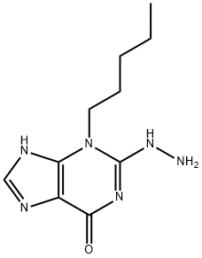 (2E)-3-pentyl-3,7-dihydro-1H-purine-2,6-dione 2-hydrazone Struktur