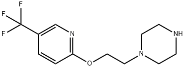 1-(2-{[5-(Trifluoromethyl)pyridin-2-yl]oxy}ethyl)piperazine Struktur