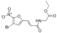 N-ethoxycarbonylmethyl-beta-(5-nitro-4-bromo-2-furyl)acrylamide Struktur