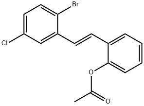 2-[(1E)-2-(2-溴-5-氯苯基)乙烯基]苯酚乙酸酯, 1000890-01-6, 結構式