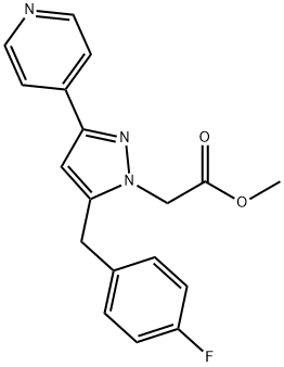 Methyl 2-[5-(4-fluorobenzyl)-3-(pyridin-4-yl)-1H-pyrazol-1-yl]acetate Struktur