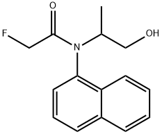 2-Fluoro-N-(2-hydroxy-1-methylethyl)-N-(1-naphtyl)acetamide Struktur