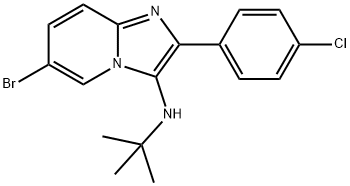 6-bromo-N-tert-butyl-2-(4-chlorophenyl)
imidazo[1,2-a]pyridin-3-amine Struktur