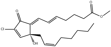 (5E,7E,14Z)-10-Chloro-12-hydroxy-9-oxoprosta-5,7,10,14-tetren-1-oic acid methyl ester Struktur