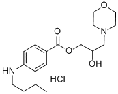 2-Hydroxy-3-morpholinopropyl p-(butylamino)benzoate hydrochloride Struktur