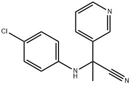 2-(4-chloro-phenylamino)-2-pyridin-3-yl-propionitrile Struktur