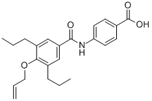 N-(4-Allyloxy-3,5-dipropylbenzoyl)-p-aminobenzoic acid Struktur