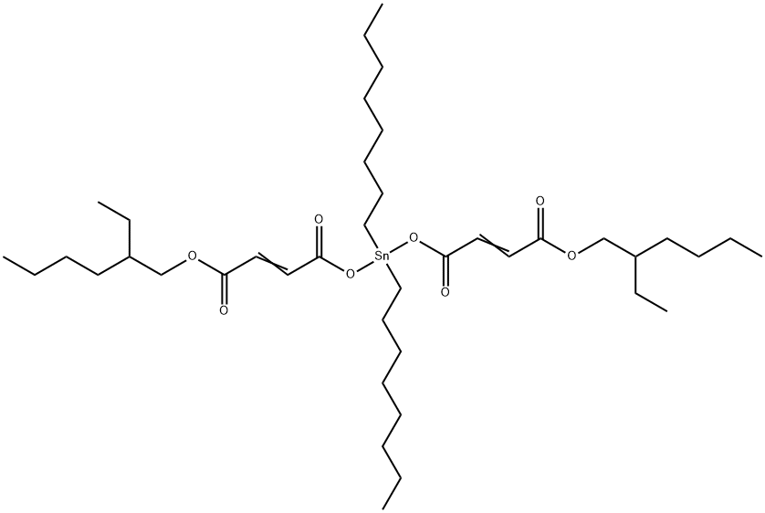 2-ethylhexyl 14-ethyl-6,6-dioctyl-4,8,11-trioxo-5,7,12-trioxa-6-stannaoctadeca-2,9-dienoate Struktur