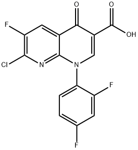 1-(2,4-DIFLUOROPHENYL)-6-1LUORO-7-CHLONDE-4-OXO-1,4-DIHYDRO-1,8-NAPTHYRIDINE-3-CARBOXYLIC ACID[TOSUFLOXACIN PHARMACEUTICAL INTERMEDIATE] Struktur