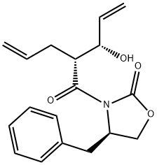 (4R)-3-[(2R,3S)-3-Hydroxy-1-oxo-2-(2-propen-1-yl)-4-penten-1-yl]-4-(phenylMethyl)-2-oxazolidinone Struktur