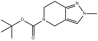 2-METHYL-2,4,6,7-TETRAHYDRO-5H-PYRAZOLO[4,3-C]PYRIDINE-5-CARBOXYLIC ACID, TERT-BUTYL ESTER Struktur