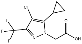 4-CHLORO-5-CYCLOPROPYL-3-(TRIFLUOROMETHYL)-1H-PYRAZOL-1-YL]ACETIC ACID Struktur