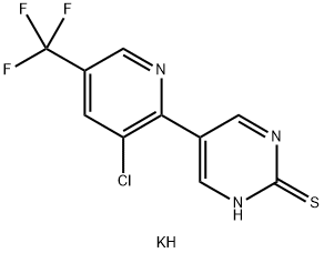 potassium 5-[3-chloro-5-(trifluoromethyl)-2-pyridinyl]-2-pyrimidinethiolate Struktur