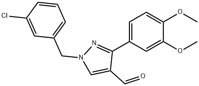 1-(3-CHLOROBENZYL)-3-(3,4-DIMETHOXYPHENYL)-1H-PYRAZOLE-4-CARBALDEHYDE Struktur