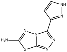 3-(1H-pyrazol-5-yl)[1,2,4]triazolo[3,4-b][1,3,4]thiadiazol-6-amine Struktur