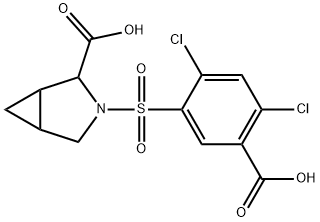 3-[(5-carboxy-2,4-dichlorophenyl)sulfonyl]-3-azabicyclo[3.1.0]hexane-2-carboxylic acid Struktur