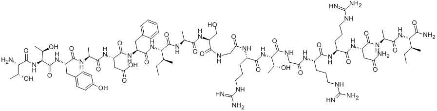 H-THR-THR-TYR-ALA-ASP-PHE-ILE-ALA-SER-GLY-ARG-THR-GLY-ARG-ARG-ASN-ALA-ILE-NH2 Struktur