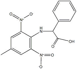 2-(4-methyl-2,6-dinitroanilino)-2-phenylacetic acid Struktur