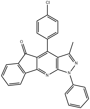 4-(4-CHLORO-PHENYL)-3-METHYL-1-PHENYL-1H-INDENO[1,2-B]PYRAZOLO[4,3-E]PYRIDIN-5-ONE Struktur