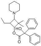 Benzilic acid, 2,2-dimethyl-4-ethyl-3-piperidinocyclobutyl ester Struktur