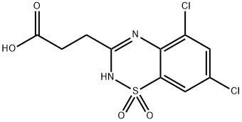 5,7-Dichloro-2H-1,2,4-benzothiadiazine-3-propanoic acid 1,1-dioxide Struktur