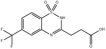 6-(Trifluoromethyl)-2H-1,2,4-benzothiadiazine-3-propanoic acid 1,1-dioxide Struktur