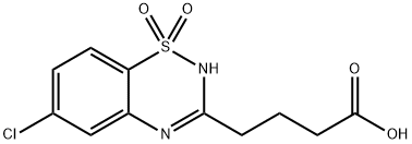 6-Chloro-2H-1,2,4-benzothiadiazine-3-butanoic acid 1,1-dioxide Struktur