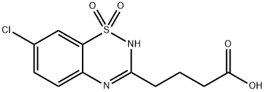 7-Chloro-2H-1,2,4-benzothiadiazine-3-butanoic acid 1,1-dioxide Struktur