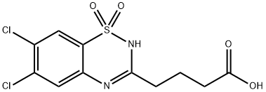 6,7-Dichloro-2H-1,2,4-benzothiadiazine-3-butanoic acid 1,1-dioxide Struktur