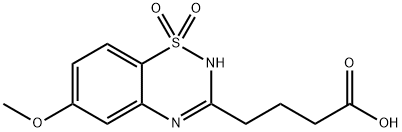 6-Methoxy-2H-1,2,4-benzothiadiazine-3-butanoic acid 1,1-dioxide Struktur