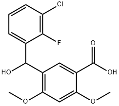 5-((3-chloro-2-fluorophenyl)(hydroxy)Methyl)-2,4-diMethoxybenzoic acid Struktur