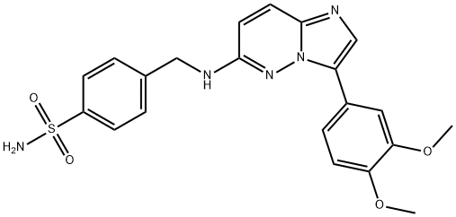 4-[[[3-(3,4-Dimethoxyphenyl)imidazo[1,2-b]pyridazin-6-yl]amino]methyl]benzenesulfonamide Struktur