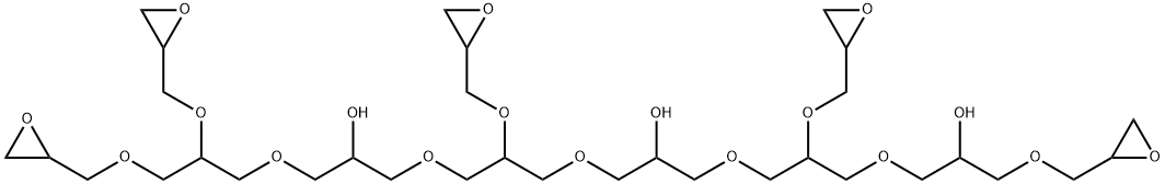 1,27-bis(oxiranyl)-8,16,24-tris(oxiranylmethoxy)-2,6,10,14,18,22,26-heptaoxaheptacosane-4,12,20-triol Struktur