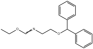 N-(2-benzhydryloxyethyl)-1-ethoxy-methanimine Struktur