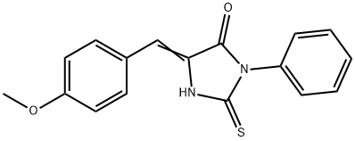 (5E)-2-mercapto-5-(4-methoxybenzylidene)-3-phenyl-3,5-dihydro-4H-imidazol-4-one Struktur