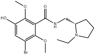 3-bromo-N-[(1-ethylpyrrolidin-2-yl)methyl]-5-hydroxy-2,6-dimethoxy-ben zamide Struktur