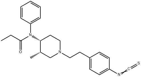 N-[(3S,4R)-1-[2-(4-isothiocyanatophenyl)ethyl]-3-methyl-4-piperidyl]-N -phenyl-propanamide Struktur