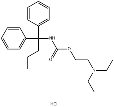 1,1-Diphenylbutylcarbamic acid 2-diethylaminoethyl ester hydrochloride Struktur