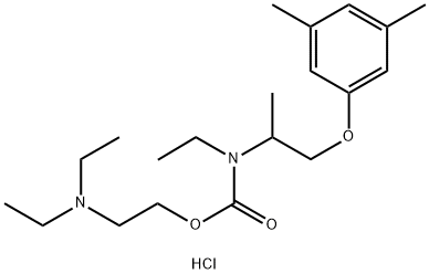 2-[1-(3,5-dimethylphenoxy)propan-2-yl-ethyl-carbamoyl]oxyethyl-diethyl -azanium chloride Struktur