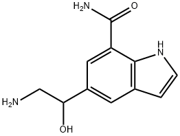 5-(1-hydroxy-2-aminoethyl)-1H-indole-7-carboxamide Struktur