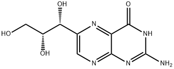 2-amino-6-(1,2,3-trihydroxypropyl)-5,6,7,8-tetrahydro-1H-pteridin-4-one Struktur