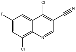 4,8-dichloro-6-fluoroquinoline-3-carbonitrile Struktur