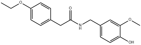 2-(4-ethoxyphenyl)-N-[(4-hydroxy-3-methoxy-phenyl)methyl]acetamide Struktur