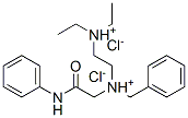 2-(benzyl-(phenylcarbamoylmethyl)ammonio)ethyl-diethyl-azanium dichlor ide Struktur