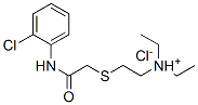 2-[(2-chlorophenyl)carbamoylmethylsulfanyl]ethyl-diethyl-azanium chlor ide Struktur