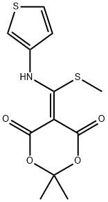 2,2-Dimethyl-5-[(methylthio)(3-thienylamino)methylene]-1,3-dioxane-4,6-dione Struktur