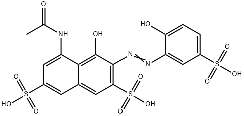 1-HYDROXY-2-(2-HYDROXY-5-SULFO-PHENYLAZO)-3,6-DISULFO-8-ACETAMINO-NAPHTHALINE Struktur